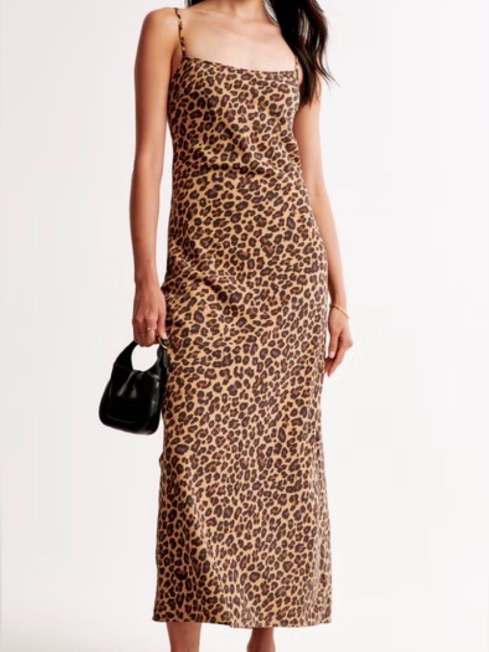 Abercrombie & Fitch Julia Leopard Slip Maxi Dress Medium Tall MT